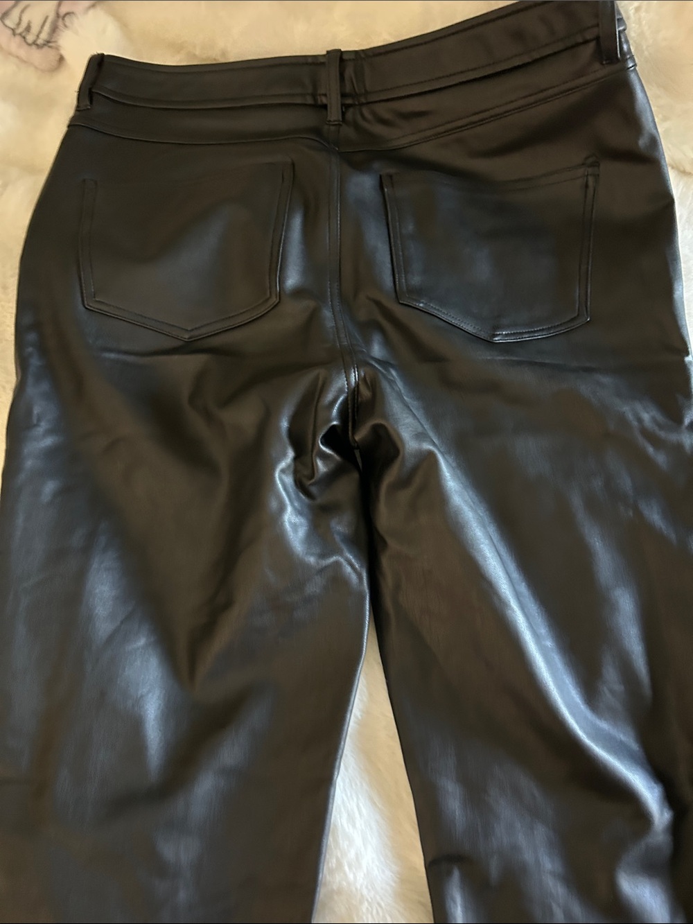 Calvin Klein Black Faux Leather Pants - Picture 8 of 8